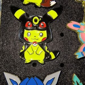 Pokemon Neon Yellow & Black Pikachu Pin Badge